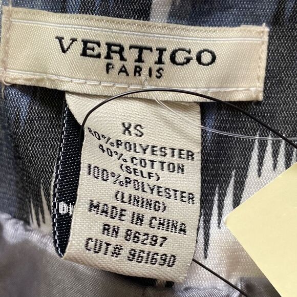 Vertigo Paris NWT Ikat Eye Double-Breasted Coat London Blue Geometric Print XS - Picture 5 of 5